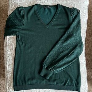 Adrianna Papell Green V-Neck Sweater